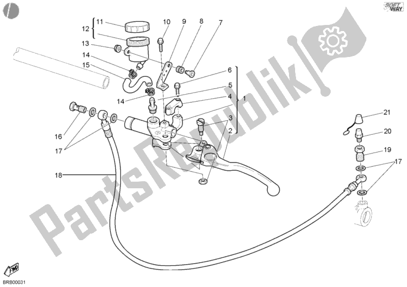 All parts for the Clutch Master Cylinder of the Ducati Superbike 998 S Bostrom 2002